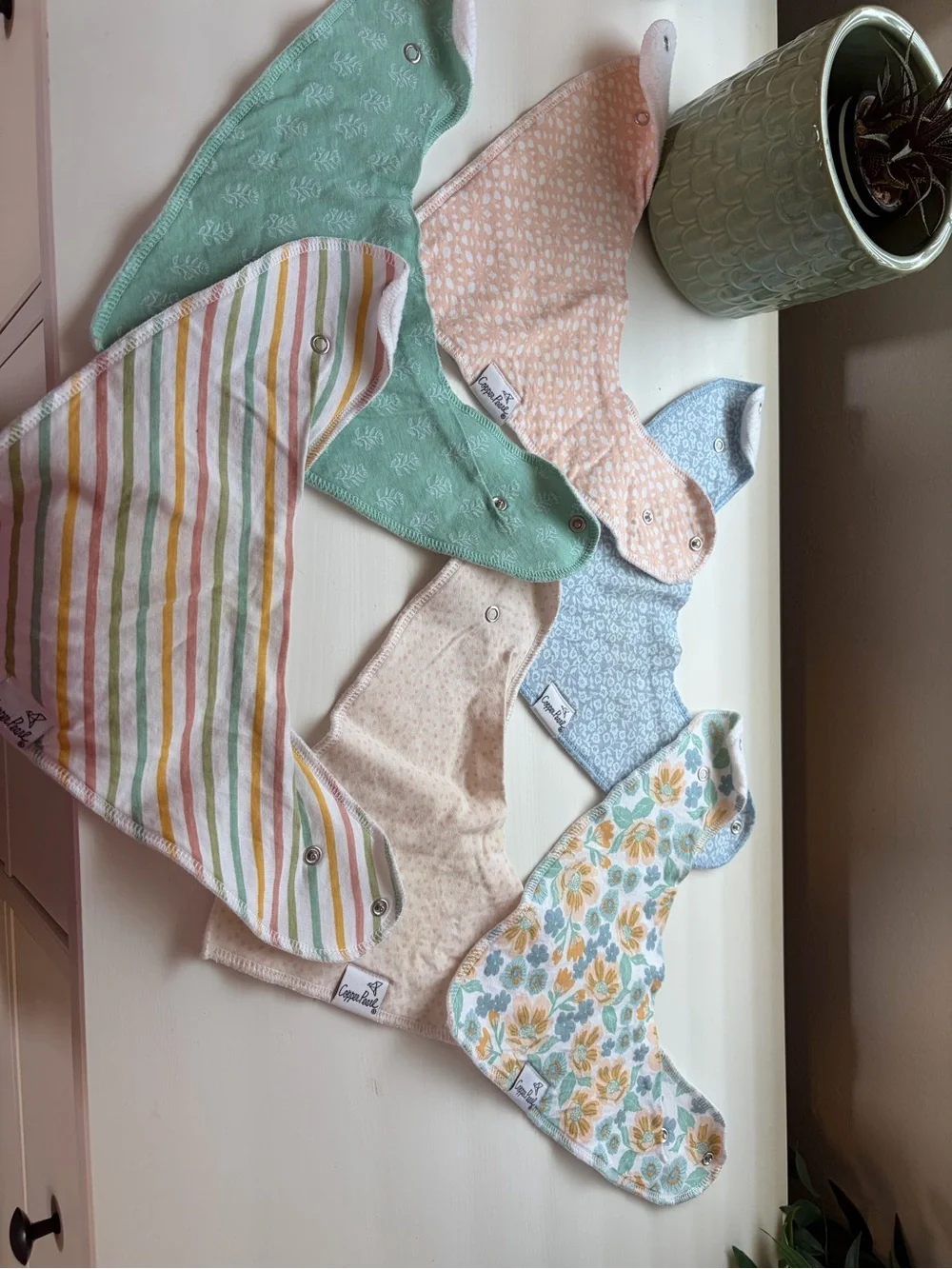 Copper pearl bandana drool bibs - 6 pack